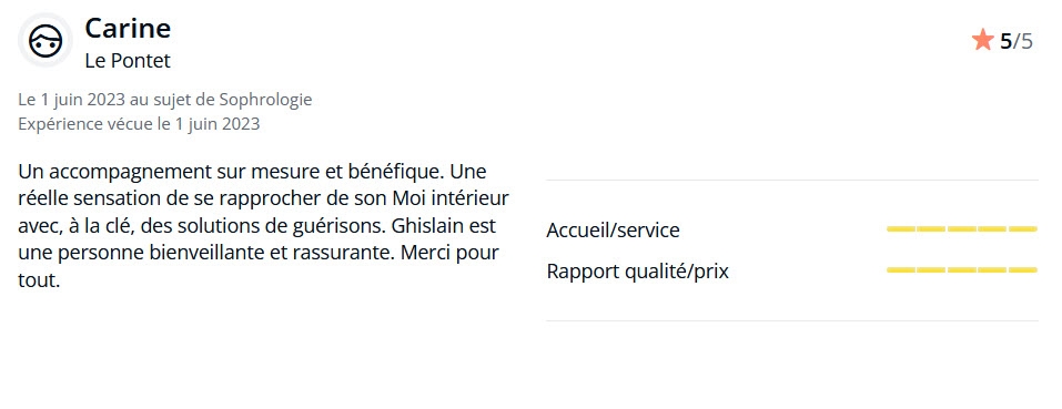 Recommandation Sophrologie Luxopuncture LePontet 13